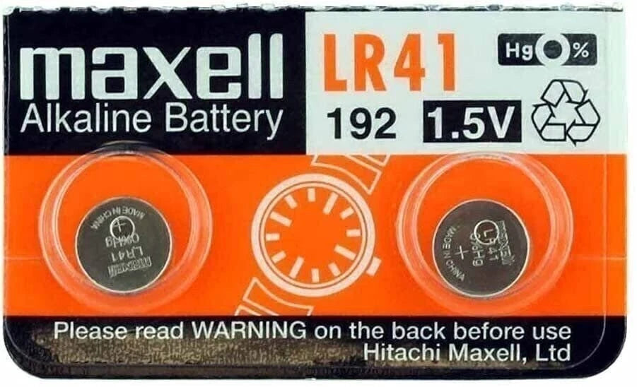 2 x Maxell LR41 /192 / AG3 / V3GA 1.5v Alkaline Button Cell Battery Batteries
