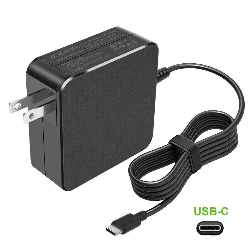 USB-C Square Charger Laptop AC Adapter for Lenovo + Power Cord 45W 20V 2.25A