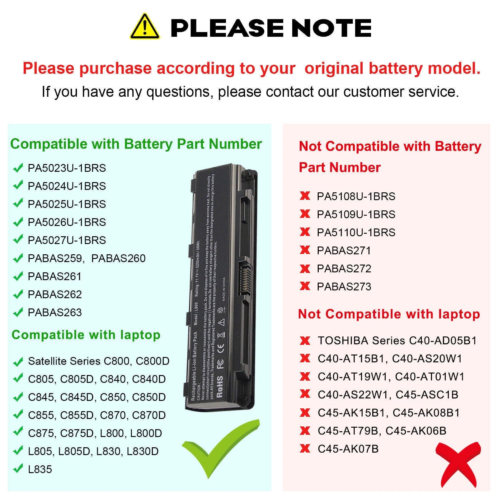 Battery + 90W Charger For Toshiba Satellite C850 C855D C855-S5206 PA5024U-1BRS