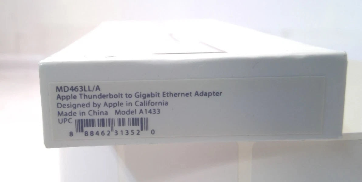 NEW Apple Thunderbolt to Gigabit Ethernet Adapter Genuine A1433