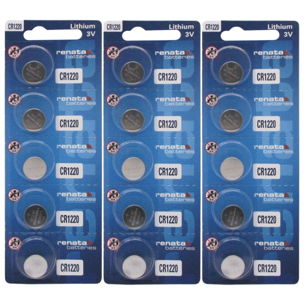 Renata Watch/Electronic Battery, 3v CR1220 15 batteries (Lithium Button Cell)