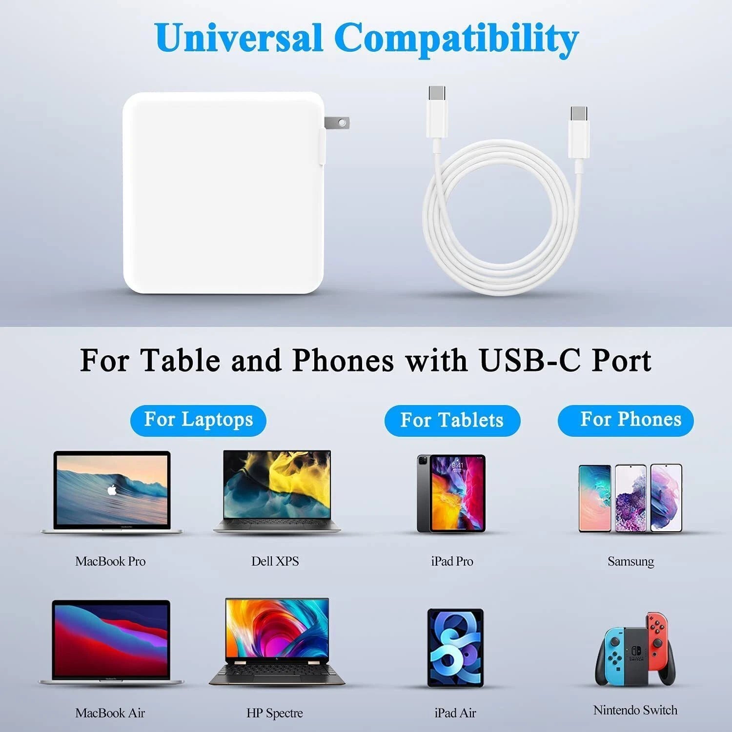 61W USB C Type C Adapter MacBook Pro 13'' A1708 2016 2017 2018 2019 2020 Charger