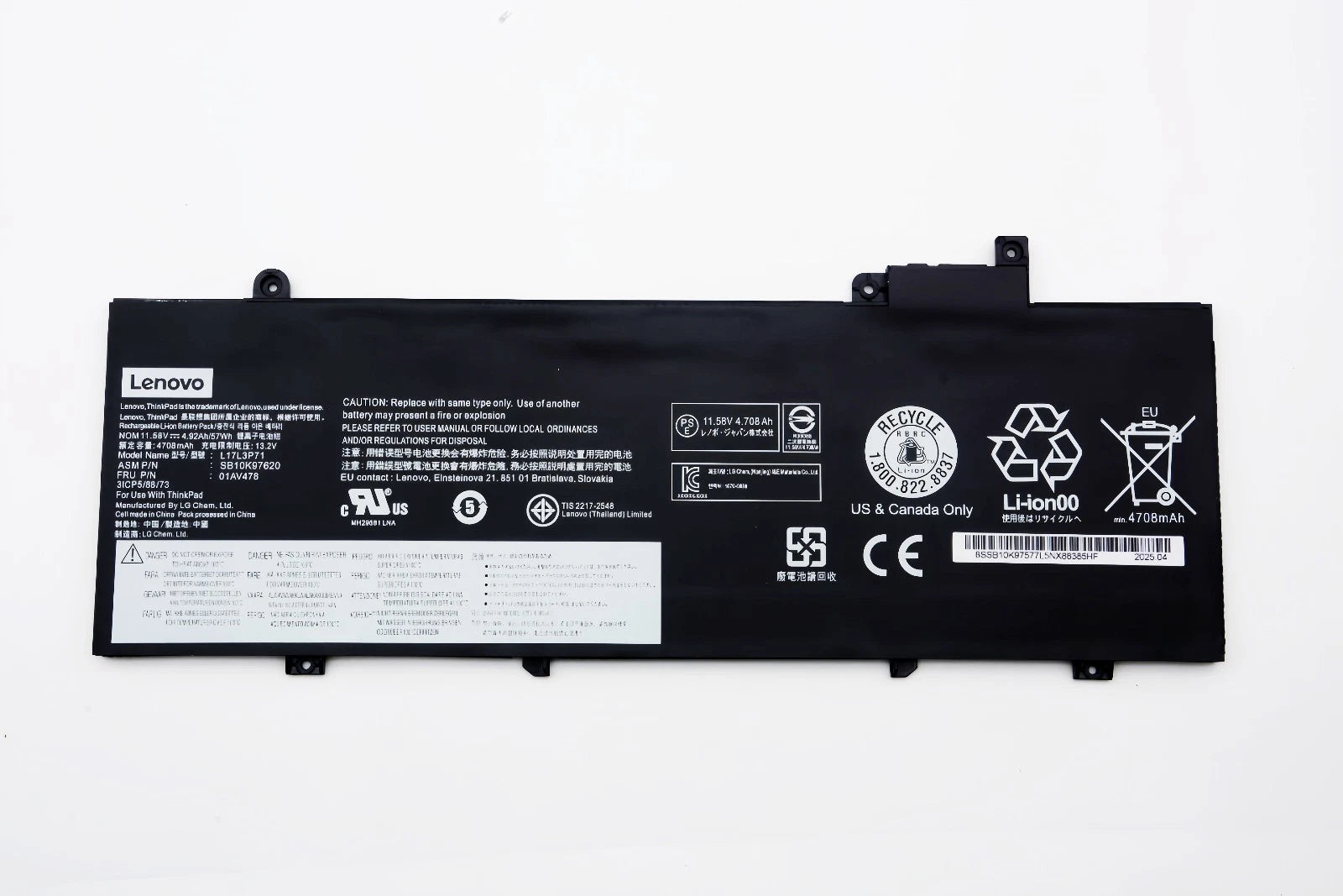 Genuine 57WH L17L3P71 01AV478 Battery For Lenovo ThinkPad T480S SB10K97620 OEM
