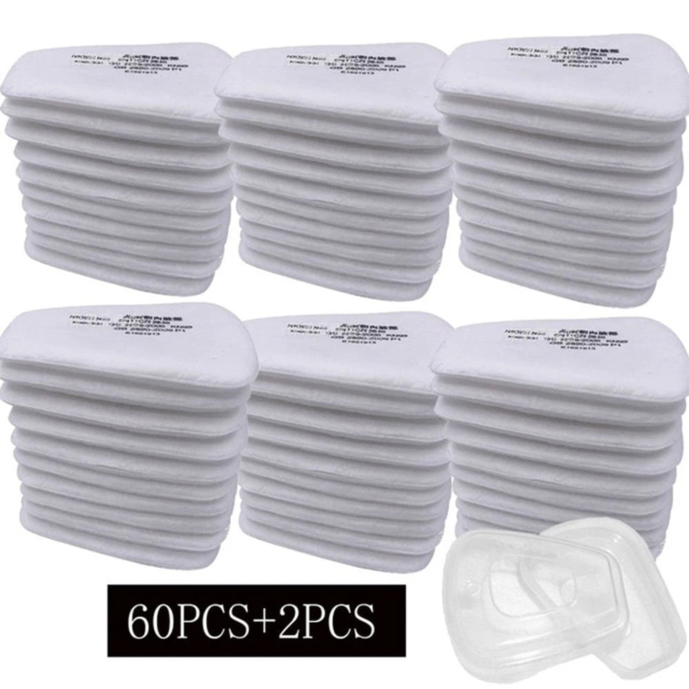 60PCS 5N11 Cotton Filter +2Pcs 501 Retainer Cover For 6001/6200/7502/7000 Series