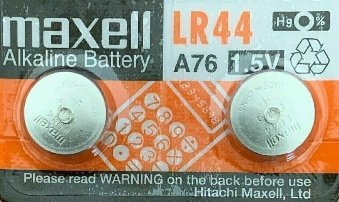 Maxell A76 LR44 AG13 L1154 G13 V13GA Package of 2 Batteries.Authorized Seller