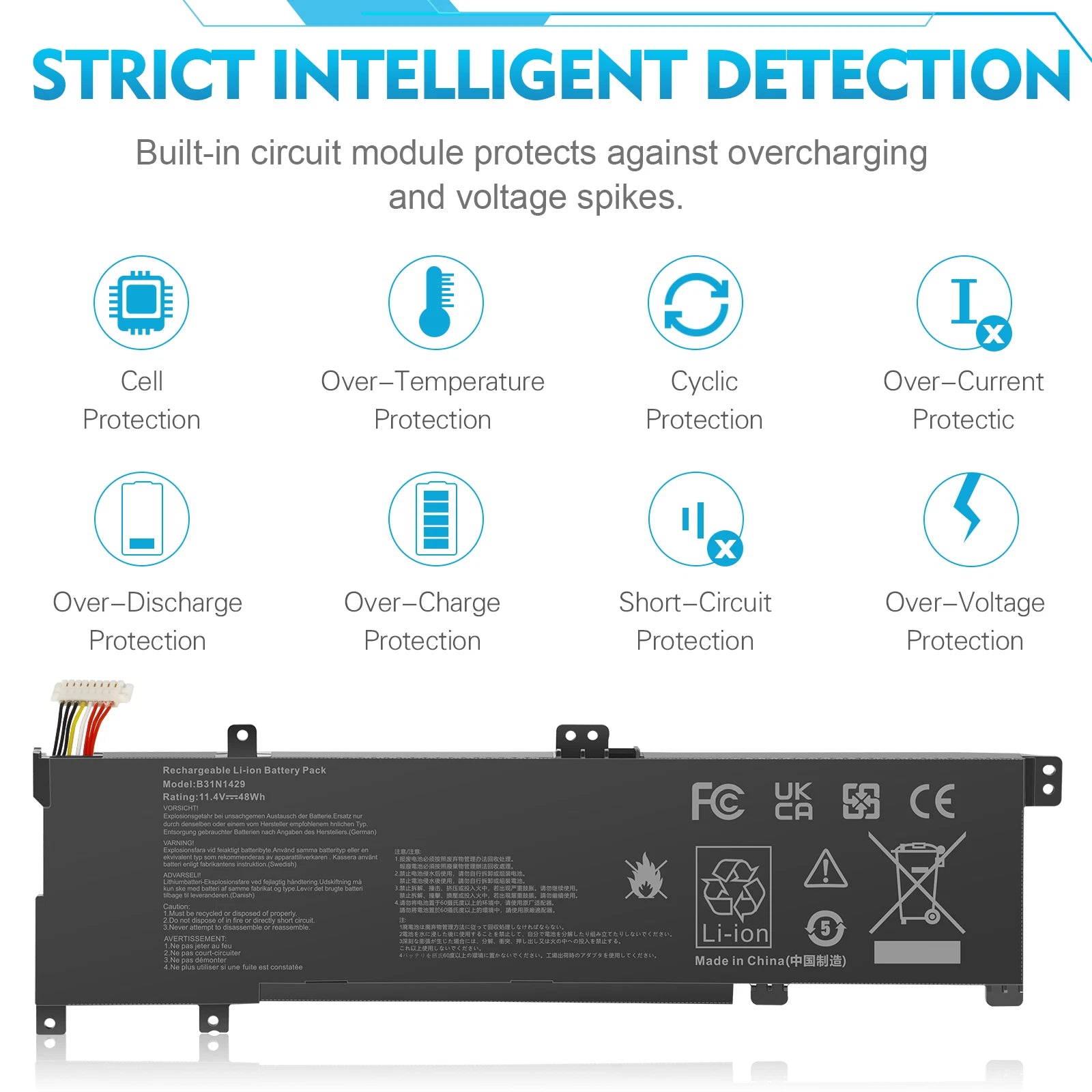 B31N1429 Battery For ASUS Vivobook K501U K501UW K501L K501LX K501LB K501UB A501L
