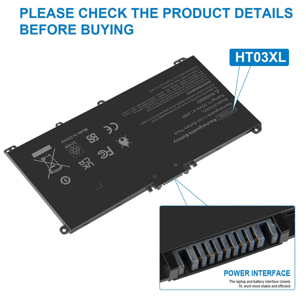 ?HT03XL Battery for HP Pavilion 15-CS 15-DA 14-CE 14-CF Series HSTNN-LB8L 41.9Wh