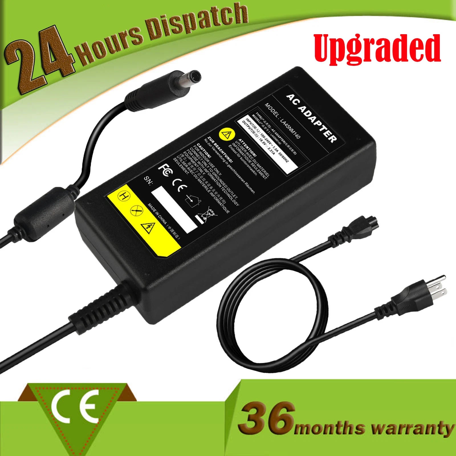 AC Adapter Charger for Dell Inspiron 13: 5368 5378 7347 7348 7352 7353 7359 7368