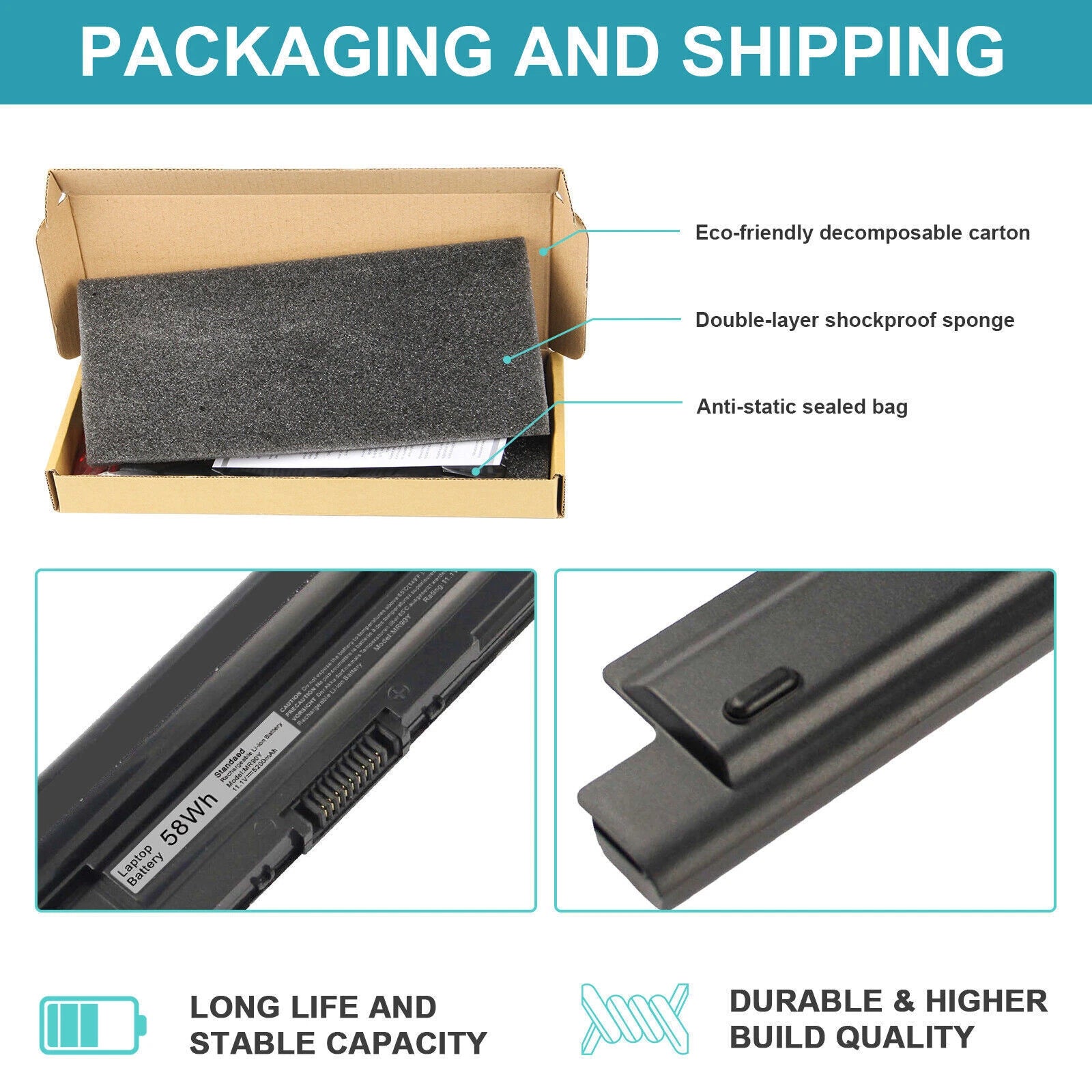 XCMRD MR90Y Laptop Battery For Dell Inspiron 14 3421 5421 15 3521 3537 5521 3721