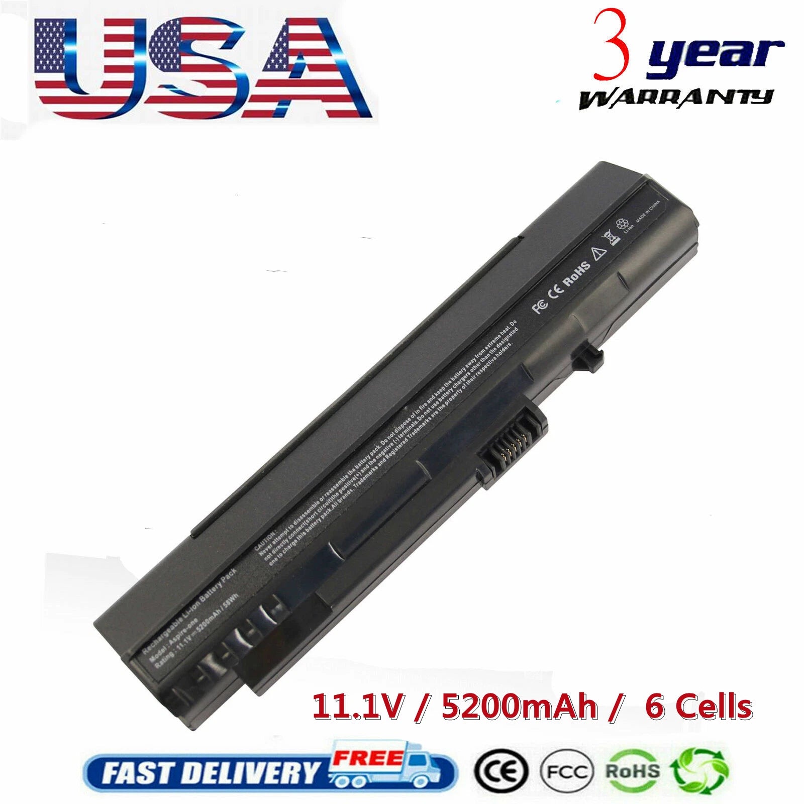 Battery For UM08A32 UM08A52 UM08B31 UM08B32 UM08B71 Acer Aspire One A150 A110