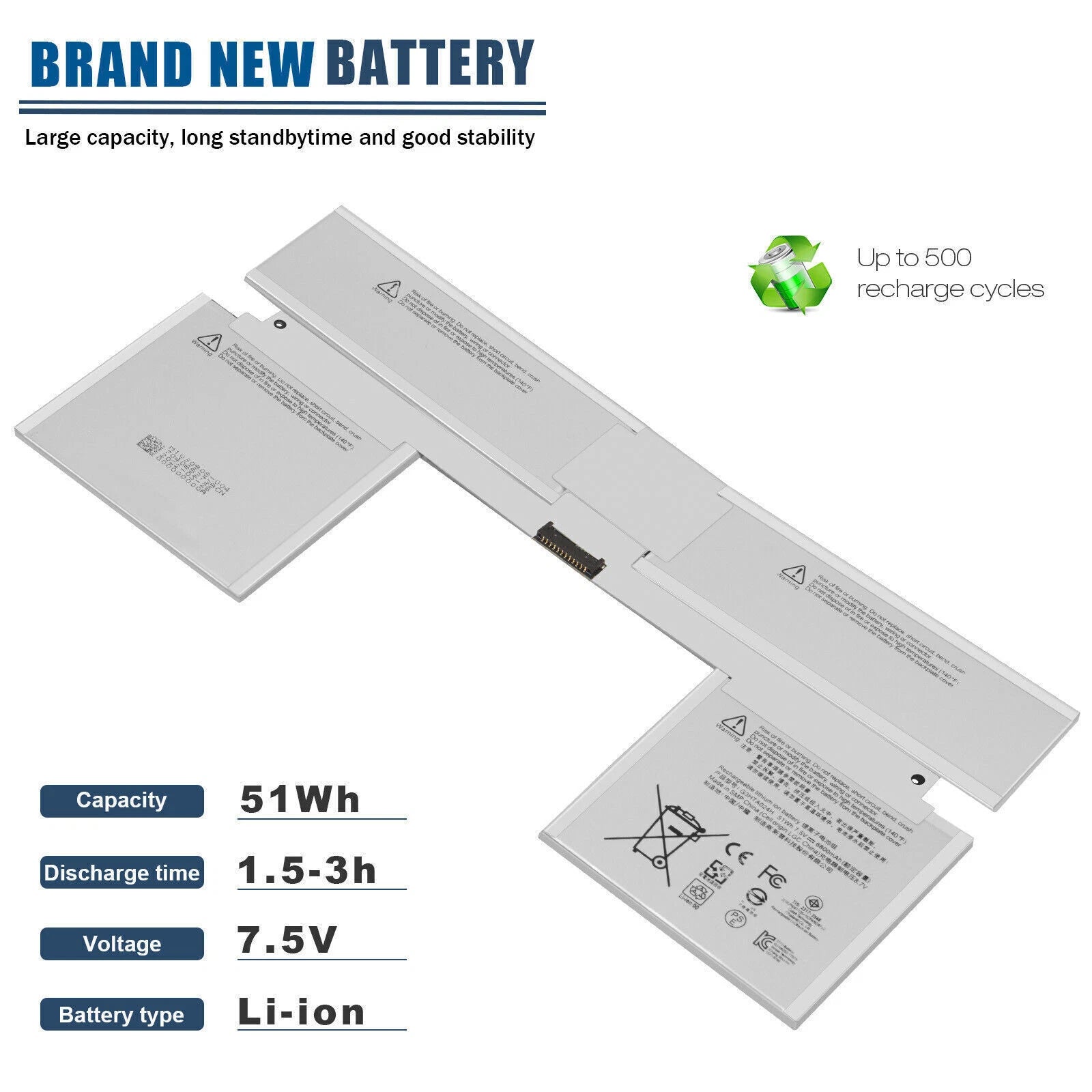 Battery G3HTA024H for Microsoft Surface Book 1 1704 1705 Keyboard Base 51Wh