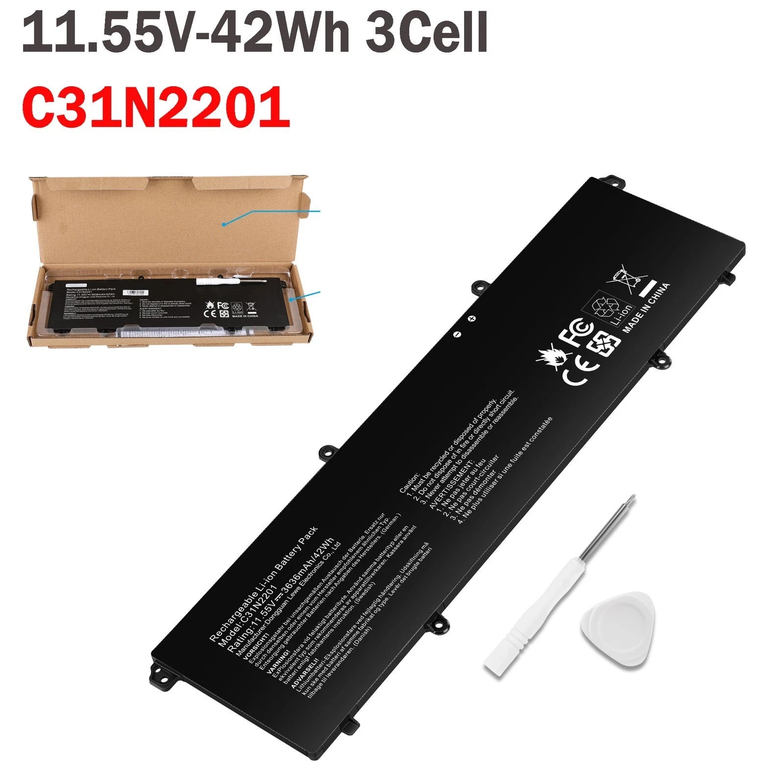 C31N2201 Battery For Asus Vivobook F1504ZA E1504FA E1504GA X1504ZA 11.55V-42Wh