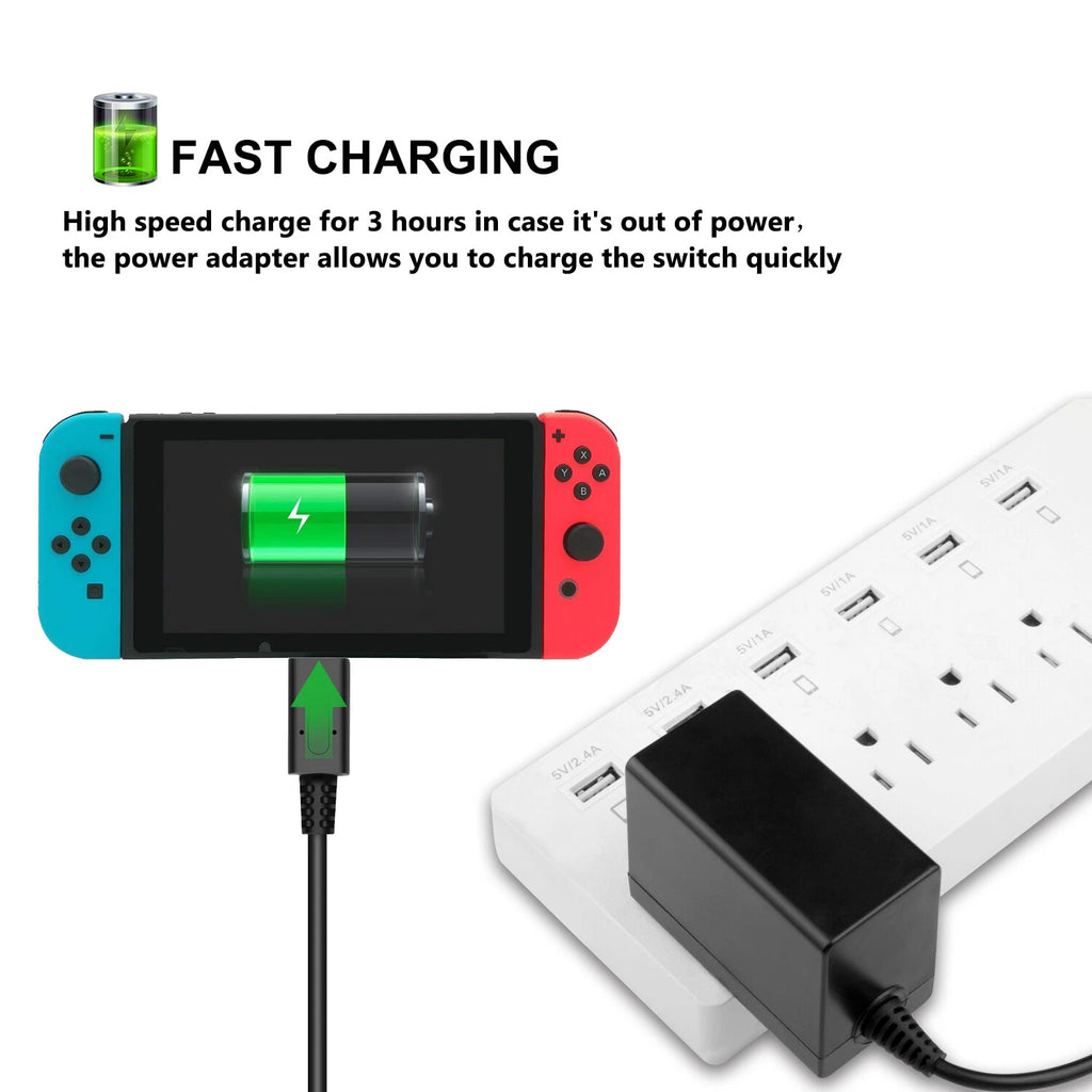 5/15V 2.6A USB C Charger For Nintendo Switch TV Dock Mode AC Power Adapter TypeC