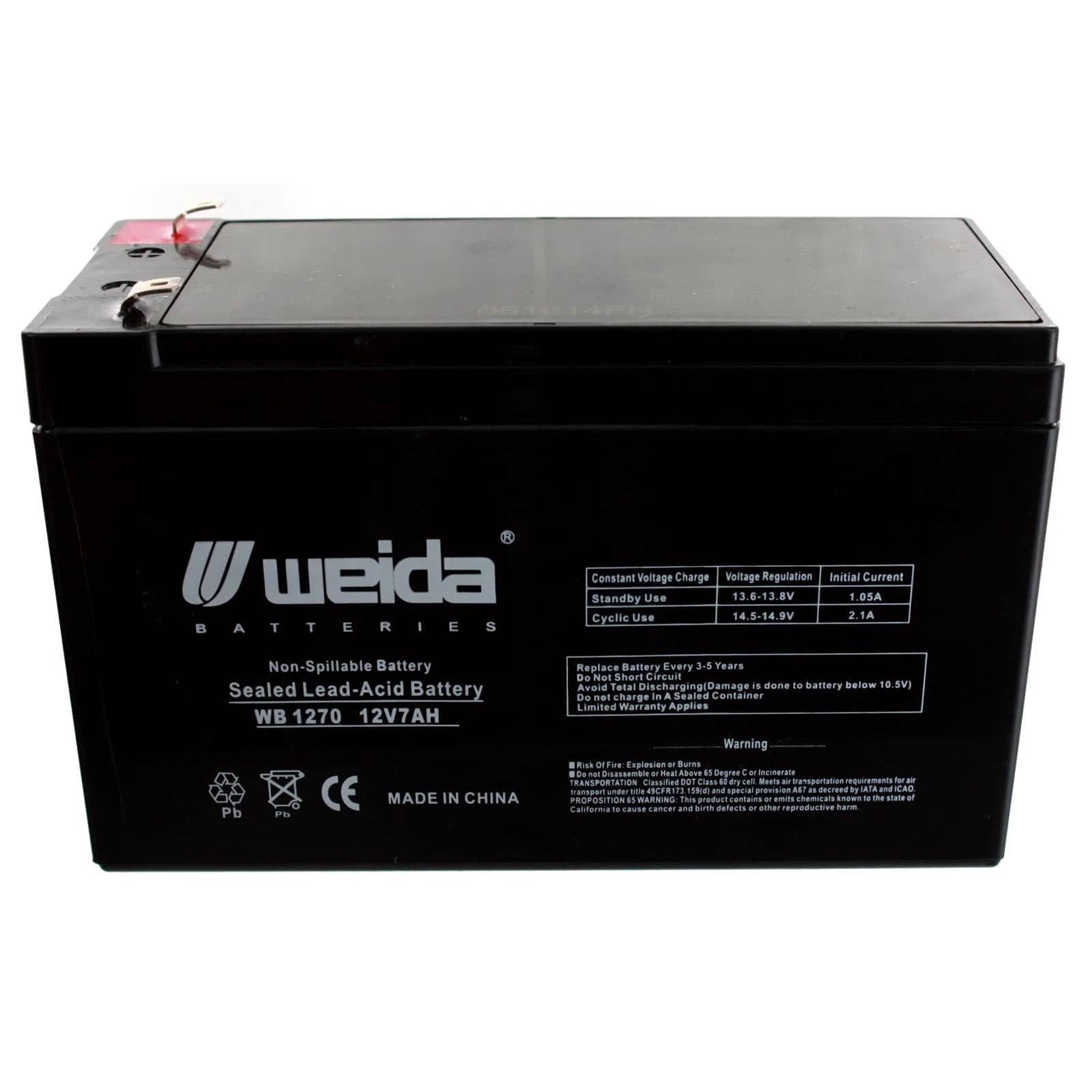 NEW 12V 7Ah SLA Battery WB1270F1 For UB1270, PS1270, WKA12-7F