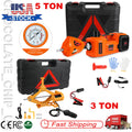 Car Jack 12V 3/5 Ton Electric Hydraulic Floor Lift Jack Tire Inflator Pump Tool