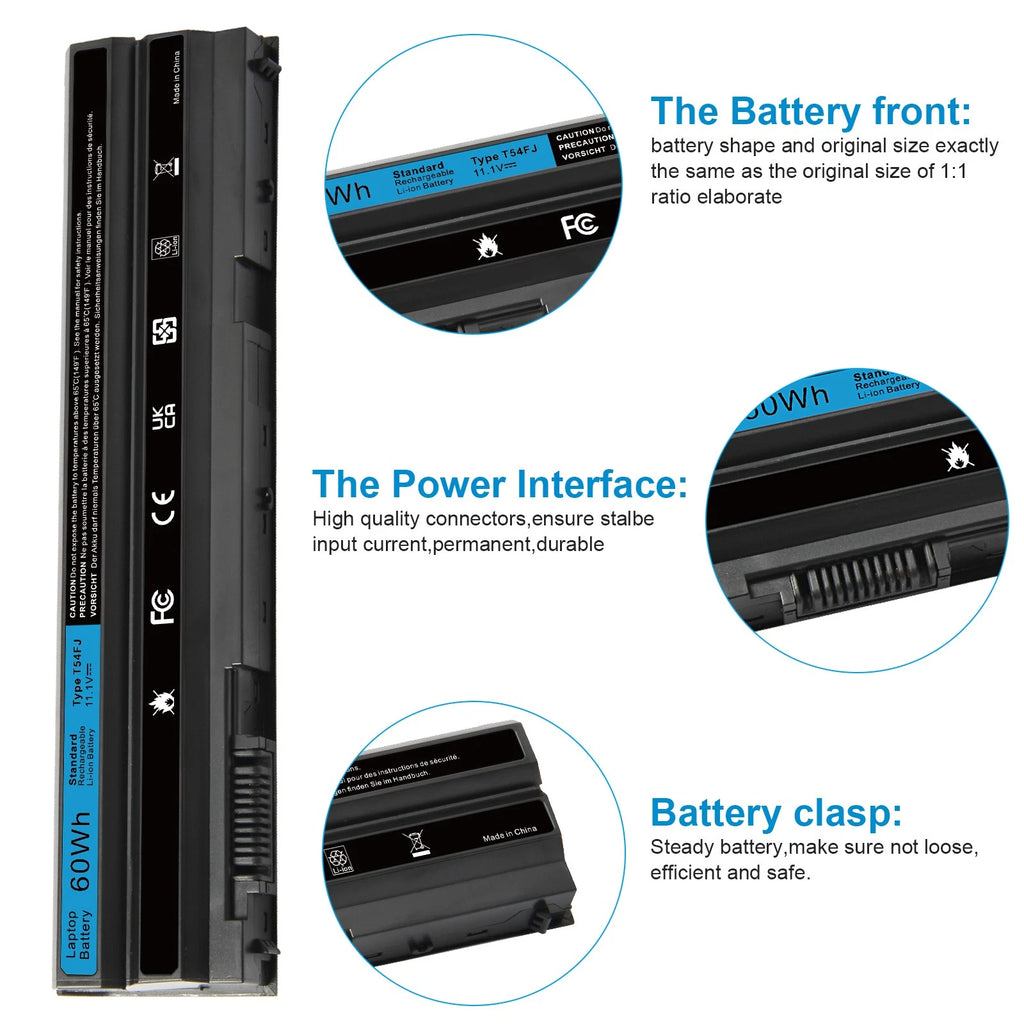 58Wh Battery for Dell Latitude T54FJ E6420 E6540 E6440 71R31T54F3 N3X1D