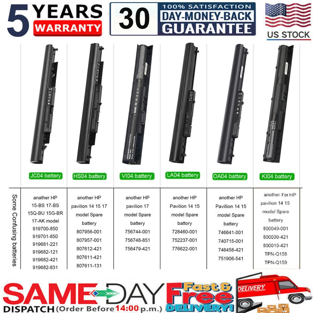 Battery For HP Pavilion 14 15 17 Series JC03 JC04 HS03 HS04 OA03 OA04 KI04 VI04
