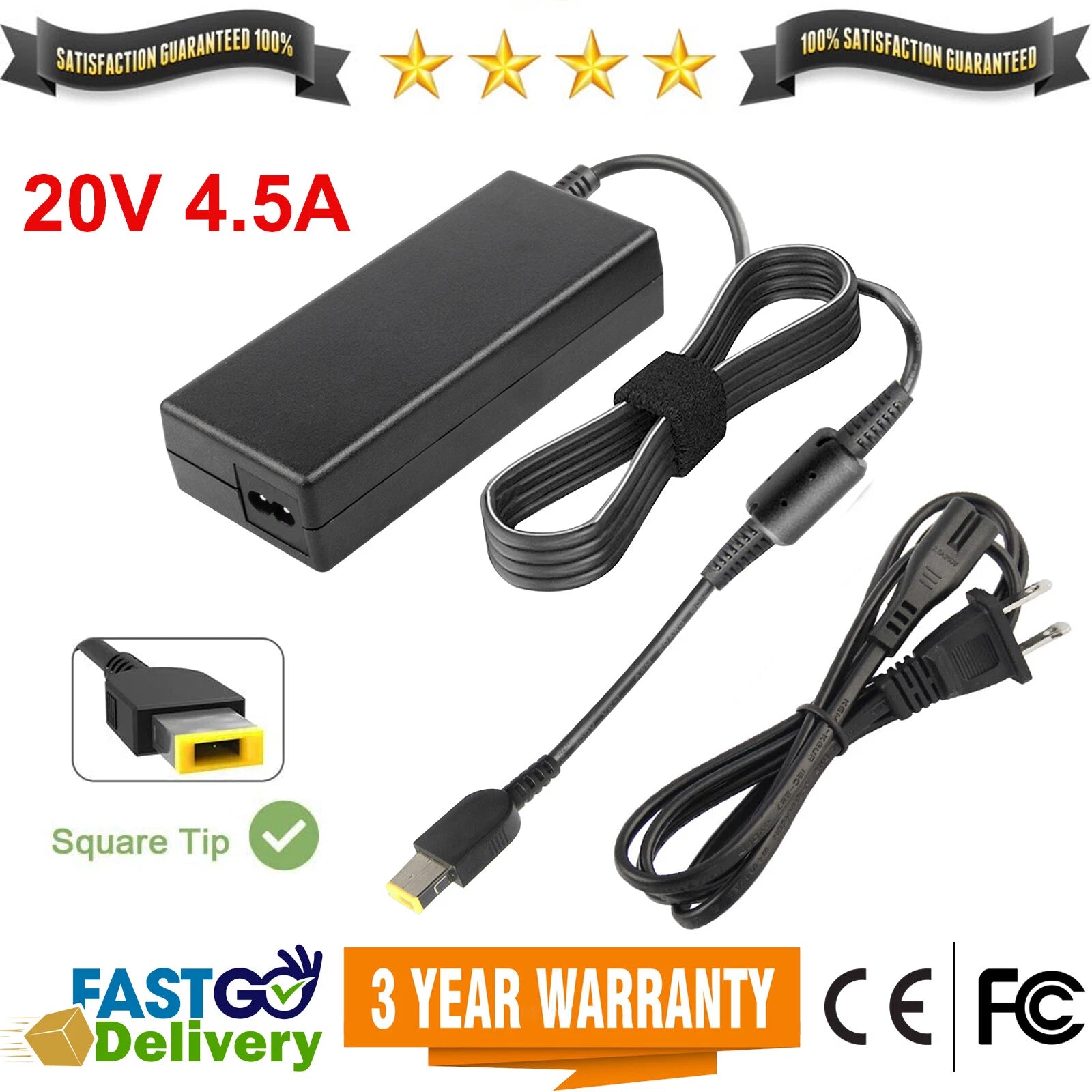 90W AC Charger for Lenovo ThinkPad ADLX90NLC3A ADLX90NLC2A ADLX90NDC3A IdeaPad