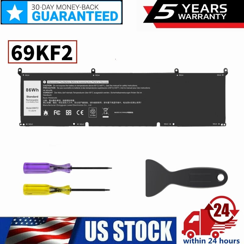 69KF2 Battery For Dell G15 5510 5511 5520 XPS 15 9500 9510 9520 Inspiron 7510