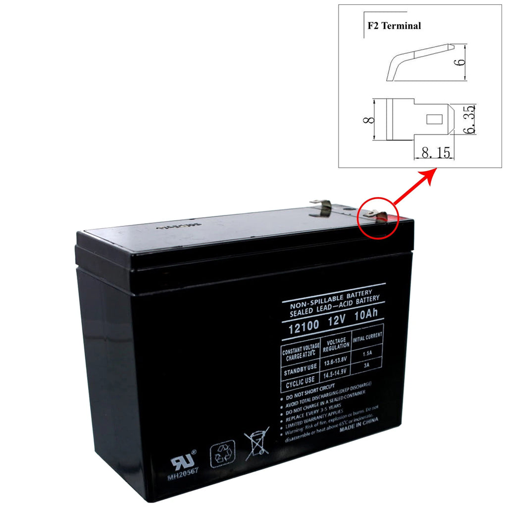 NEW 12V 10Ah SLA Battery WB12100-S F2 for UB12100-S, D5719