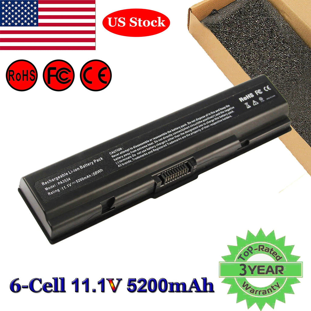 6Cells Battery for Toshiba Satellite PA3534U-1BRS A205 A305 A505 L305 L505 L505D