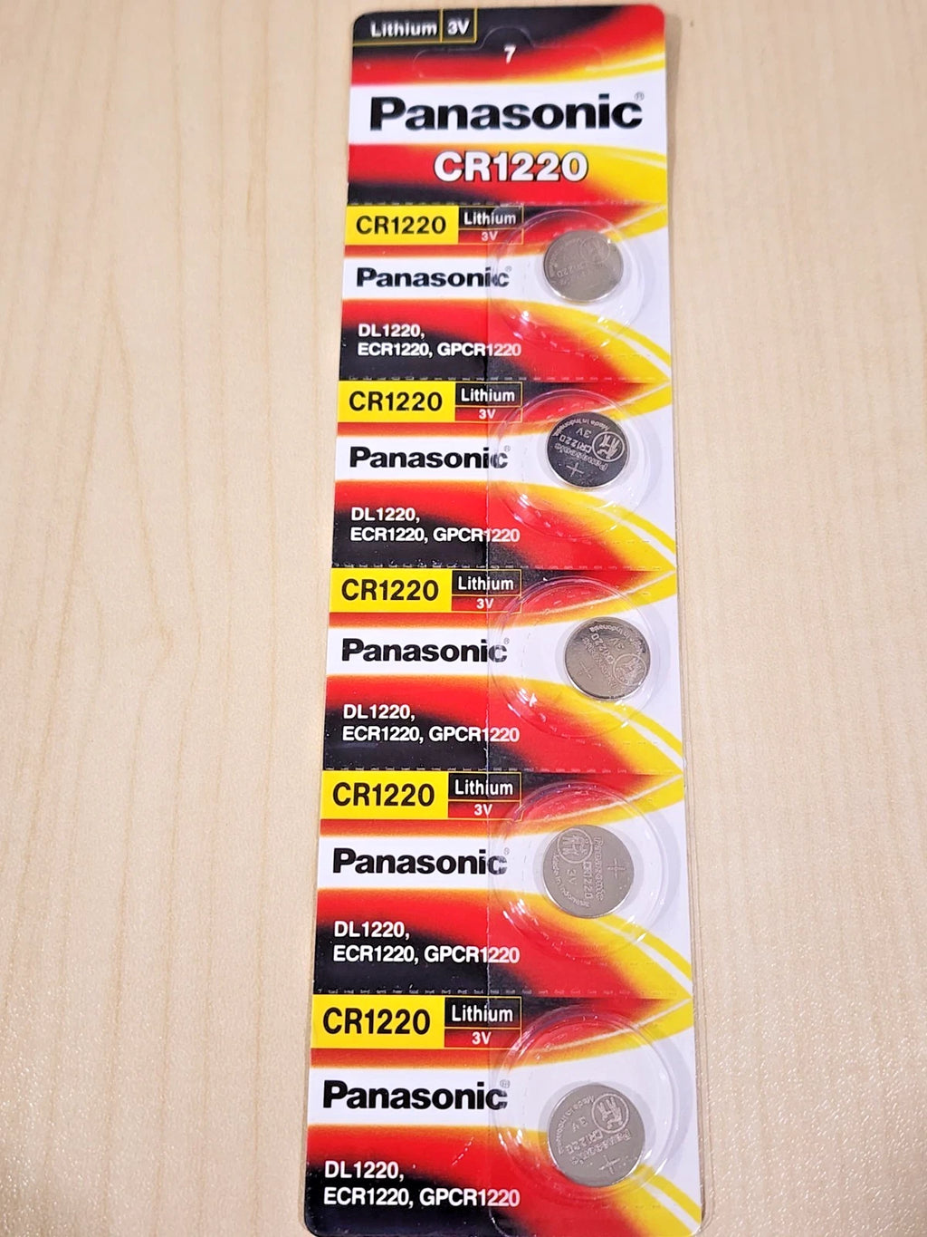 5 x New CR1220 3 volt lithium watch remote battery Exp 12/2033