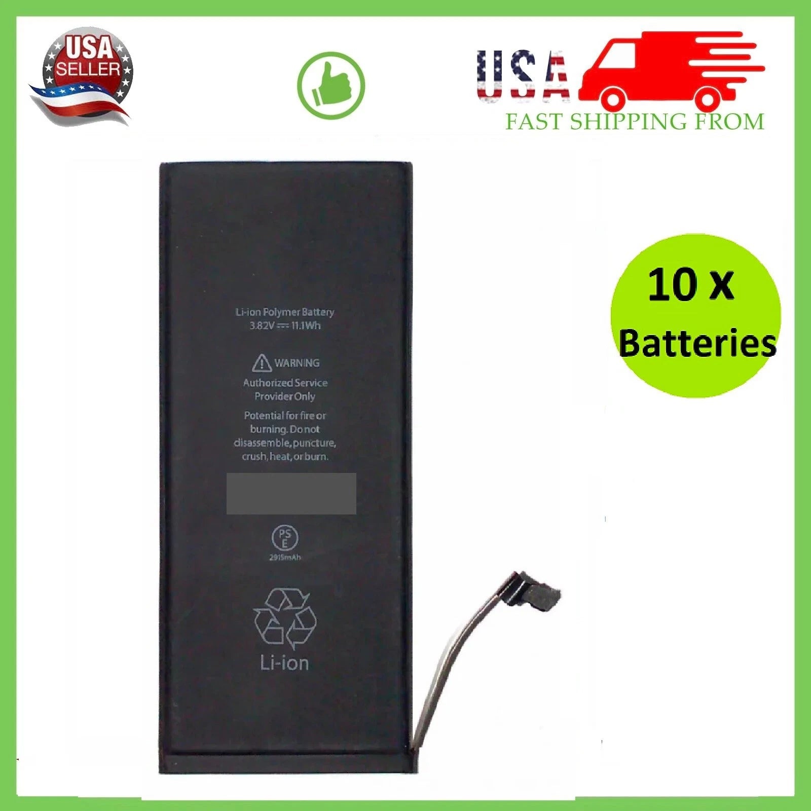Premium Quality Replacement Battery For iPhone 5 6S 7 8 11 12 13 XR XS LOT (10x)