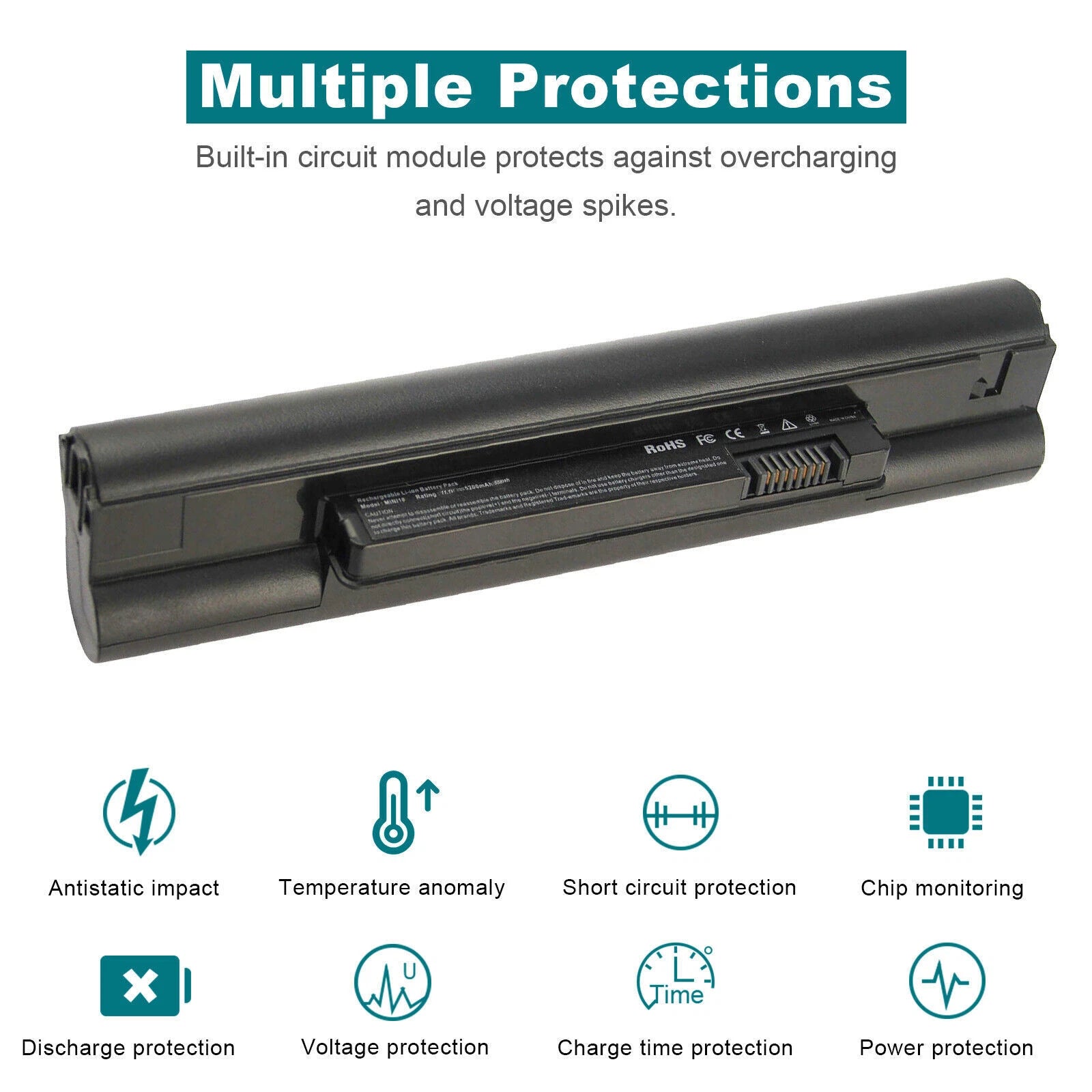? Laptop Battery for Dell Inspiron Mini 10 11Z 1110 10v 1010 1011V 10.8V 5200mAh