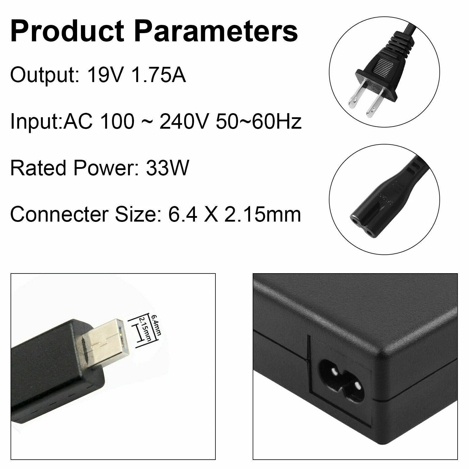For Asus Vivobook E200 E200H E200HA Laptop AC Adapter Charger Power Supply 33W
