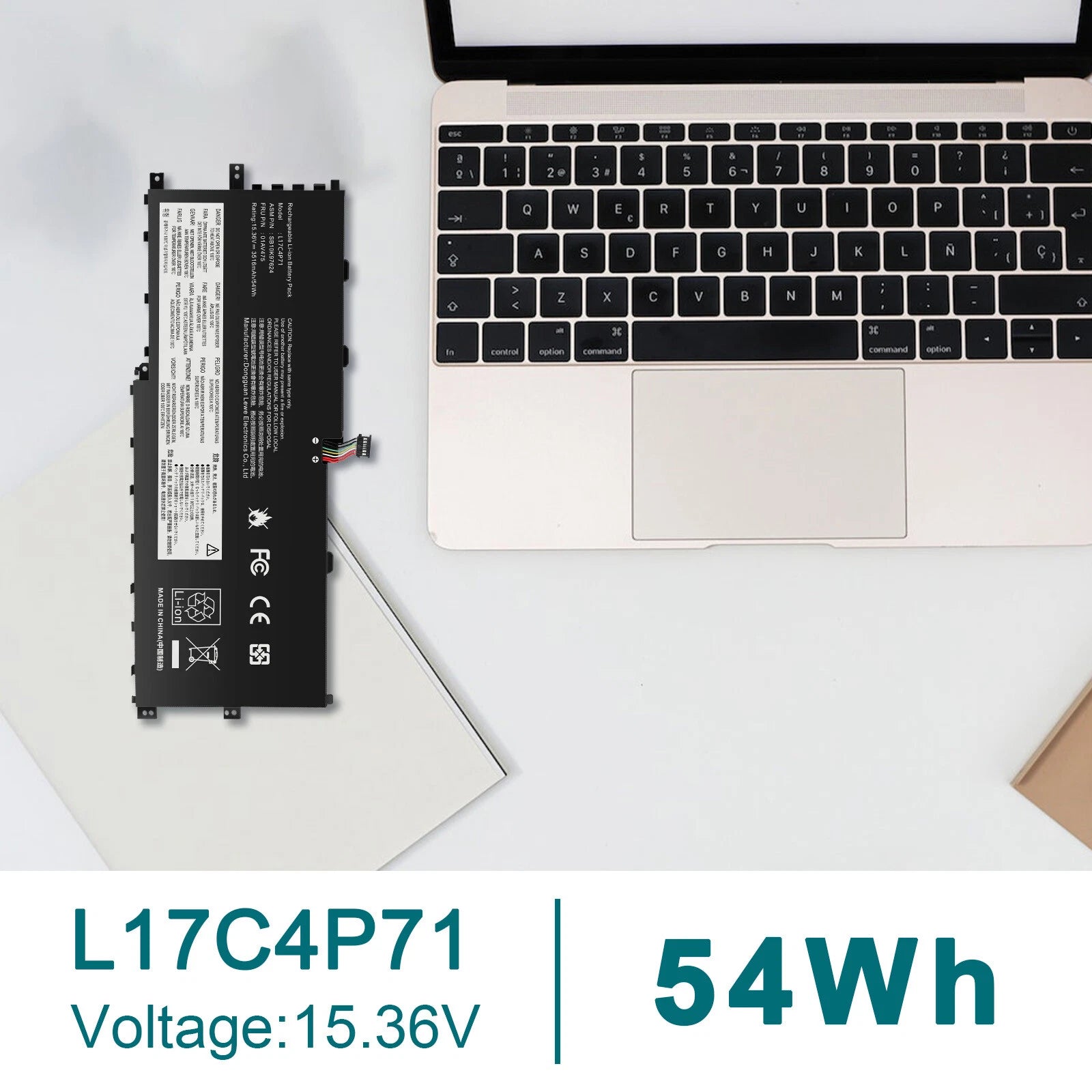 L17C4P71 L17M4P73 01AV475 Battery for Lenovo ThinkPad X1 Yoga 3rd Gen 54Wh