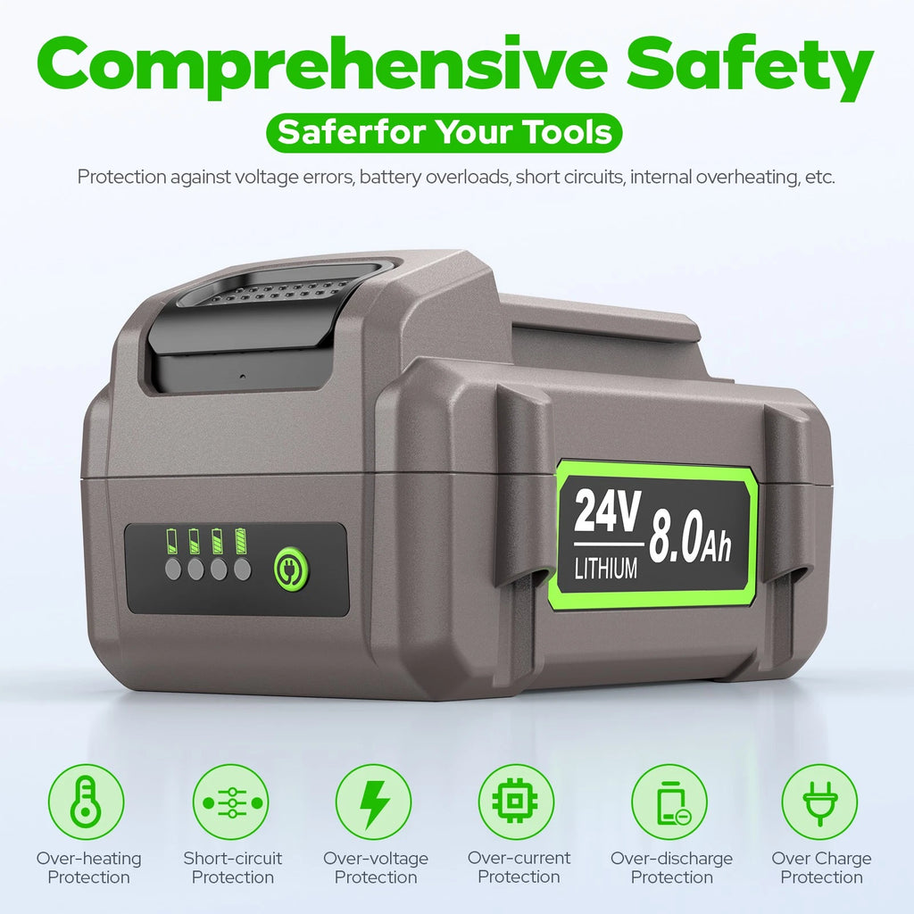 24V 8.0Ah Battery For Flex FX0221-1 FX0311 FX0321 FX0121 FX0341 Cordless Tools