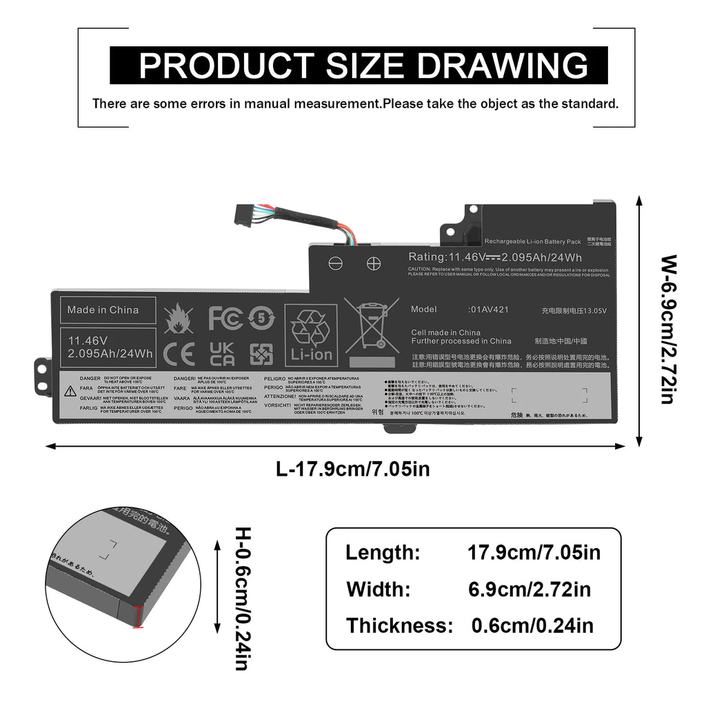 Internal Battery For Lenovo T470 T480 A475 A485 01AV419 01AV420 01AV421 01AV489