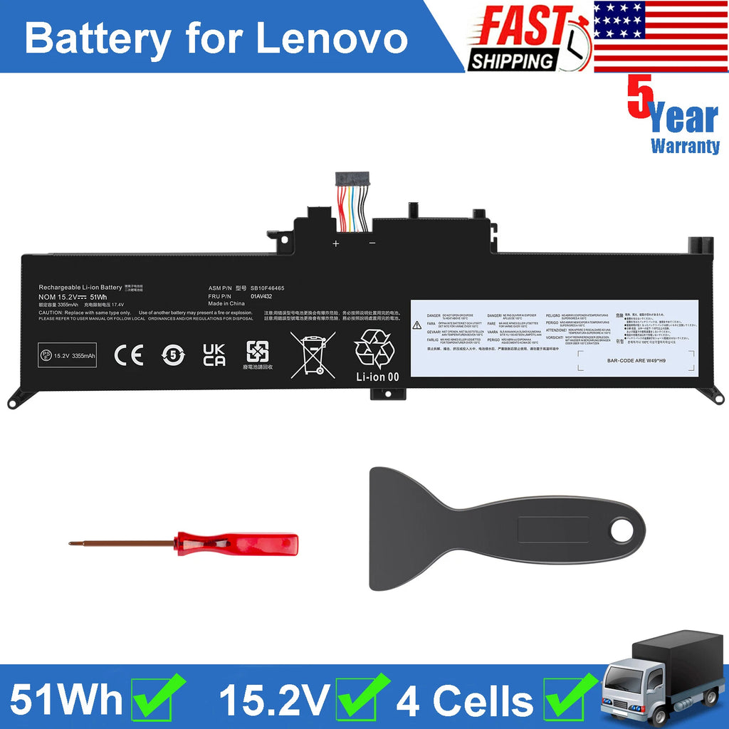 NEW 00HW027 01AV433 01AV434 Battery for Lenovo ThinkPad X380 Yoga 260 370 X380