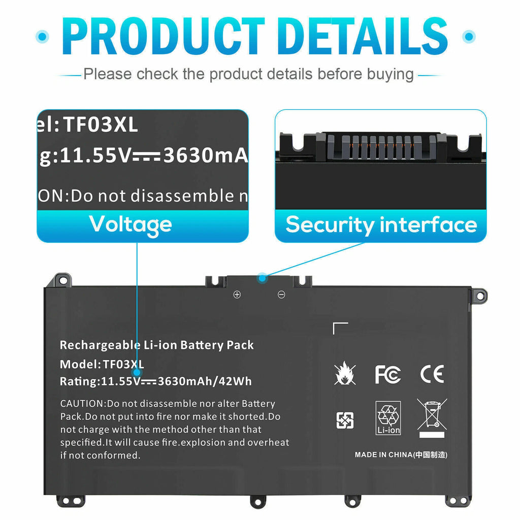 TF03XL Battery For HP Pavilion 15-CC 15-CD 17-AR Series 920046-541 920070-855 US
