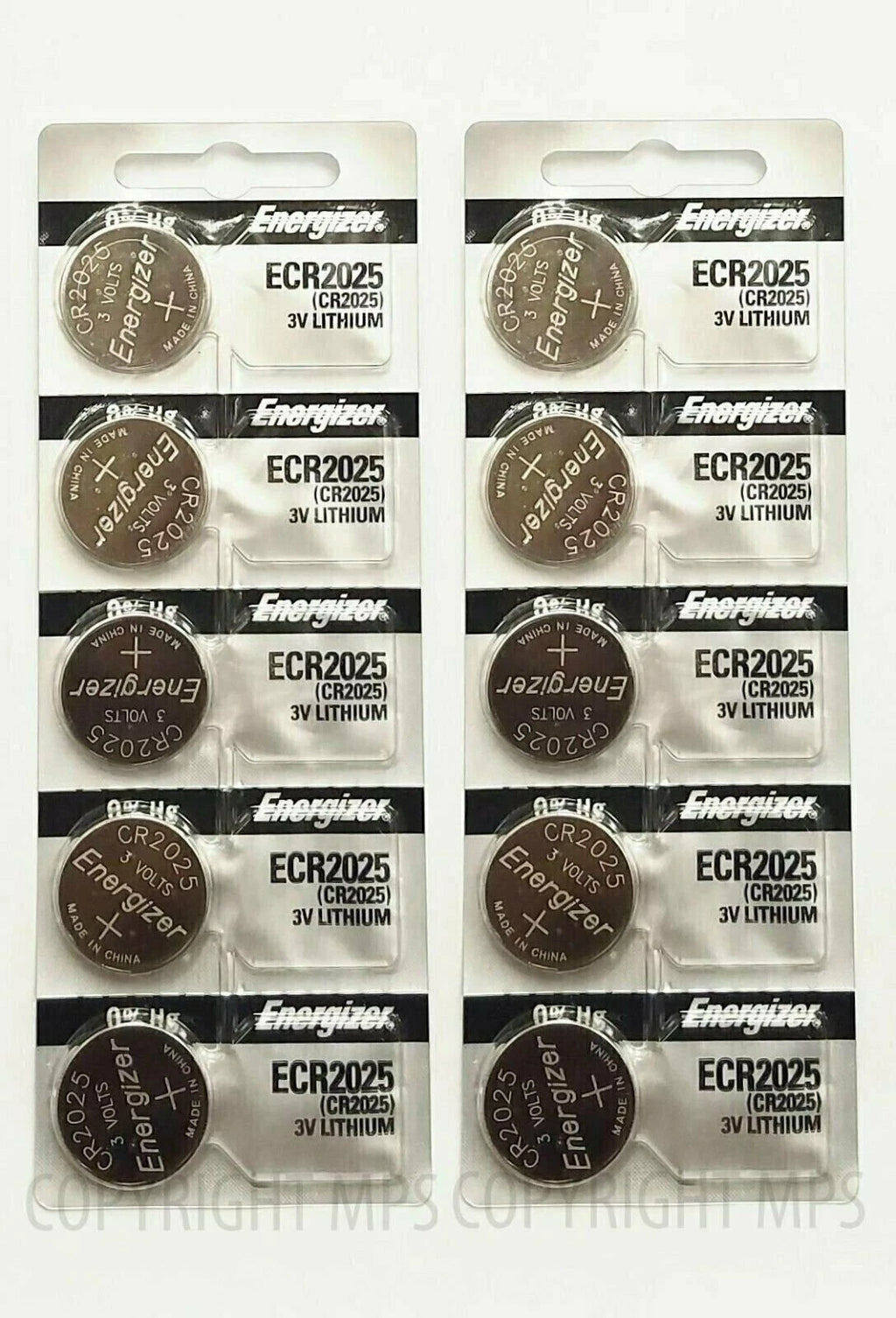 10 PCs Energizer CR2025 Lithium Coin Cell 3V Original New Batteries Exp: 2025