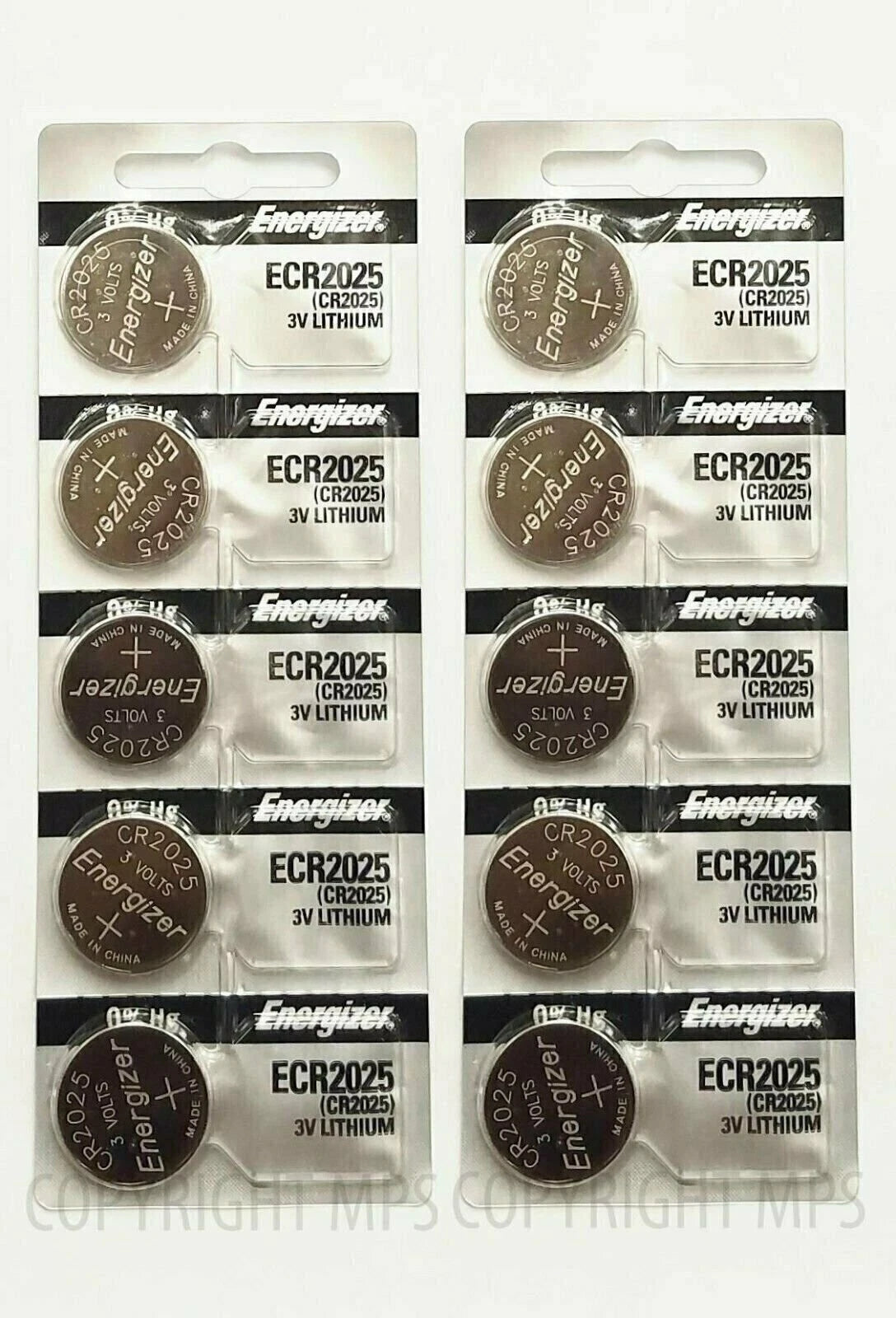 10 PCs Energizer CR2025 Lithium Coin Cell 3V Original New Batteries Exp: 2025