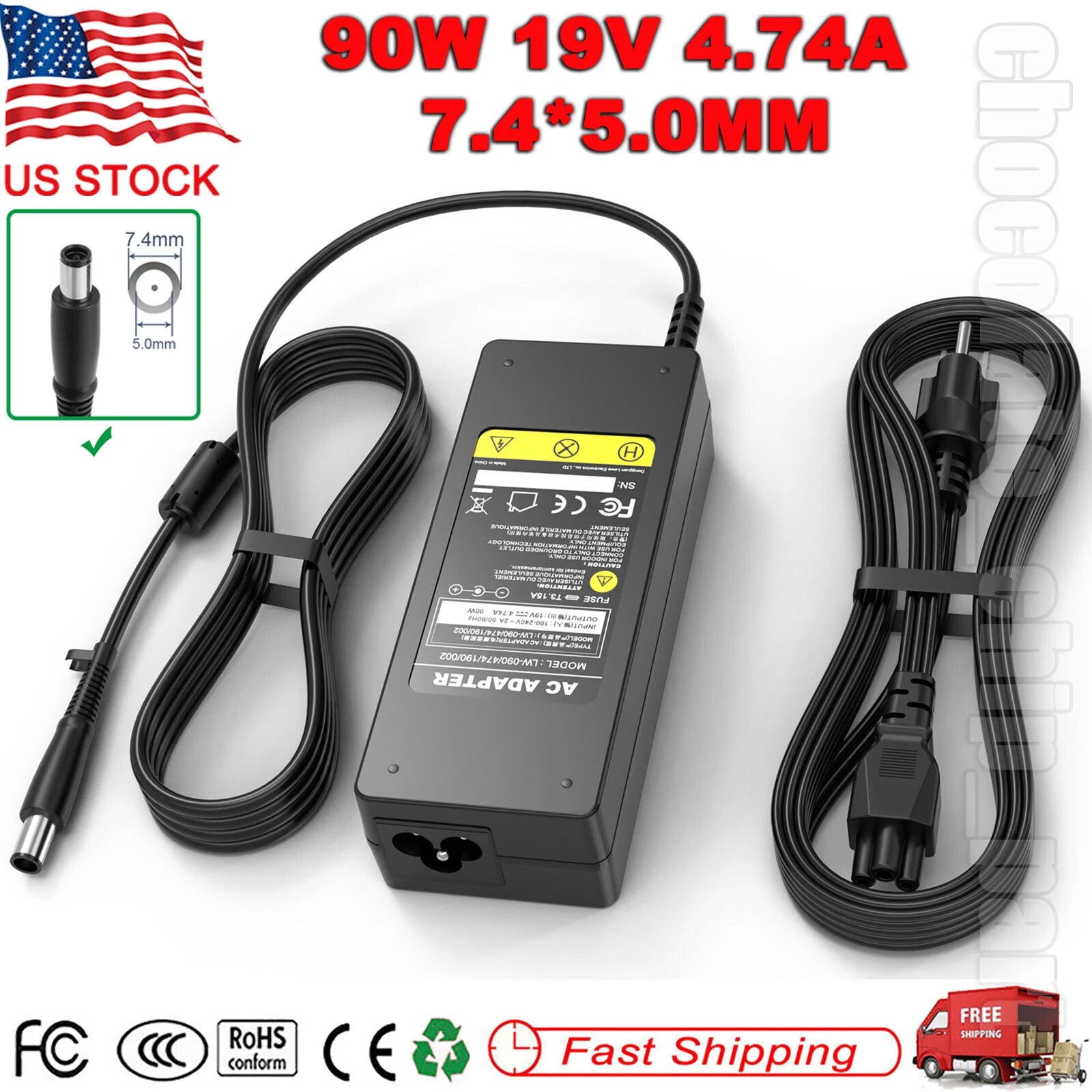 90W AC Adapter For HP G62 G60 Pavilion DV4 DV5 DV6 DV7 Laptop Power Supply Cord