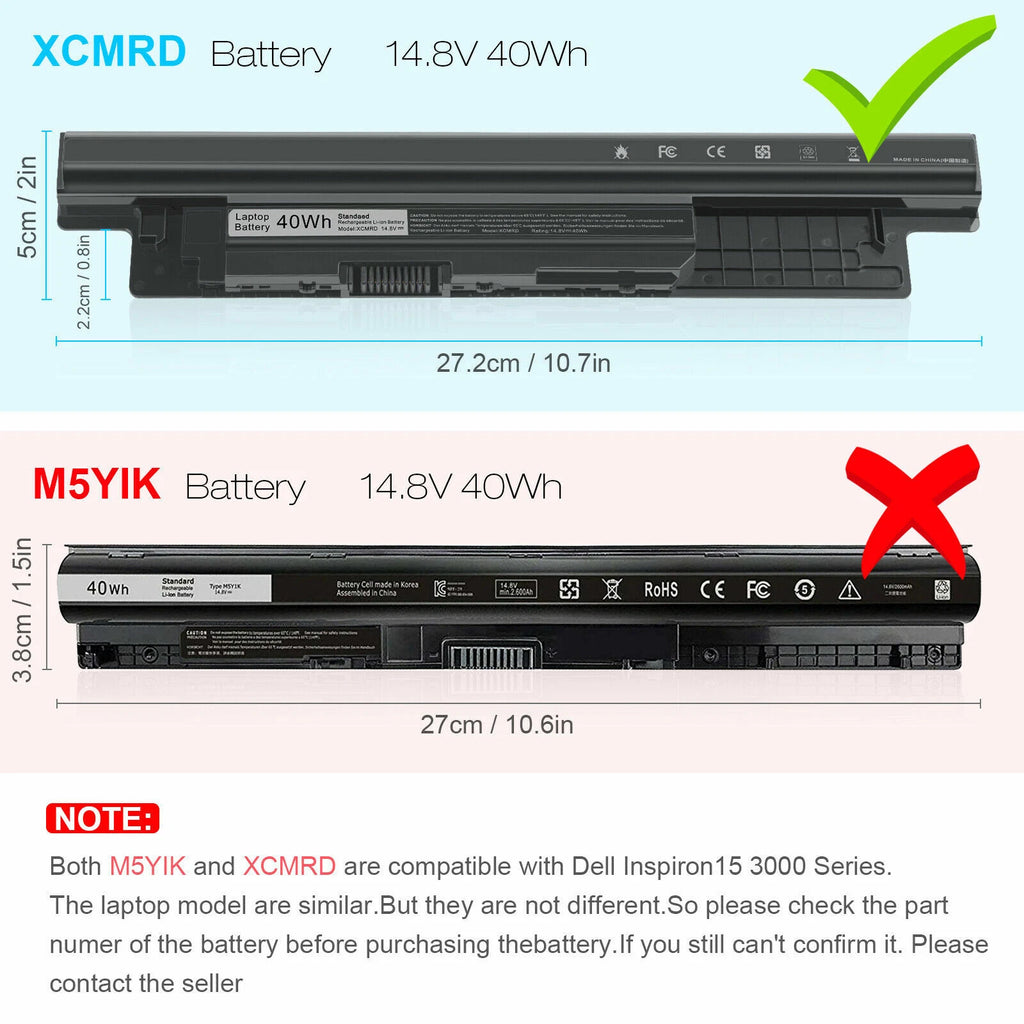 40Wh XCMRD Battery For Dell Inspiron 14 14R 15 15R 17 17R Series 3421 3440 3540