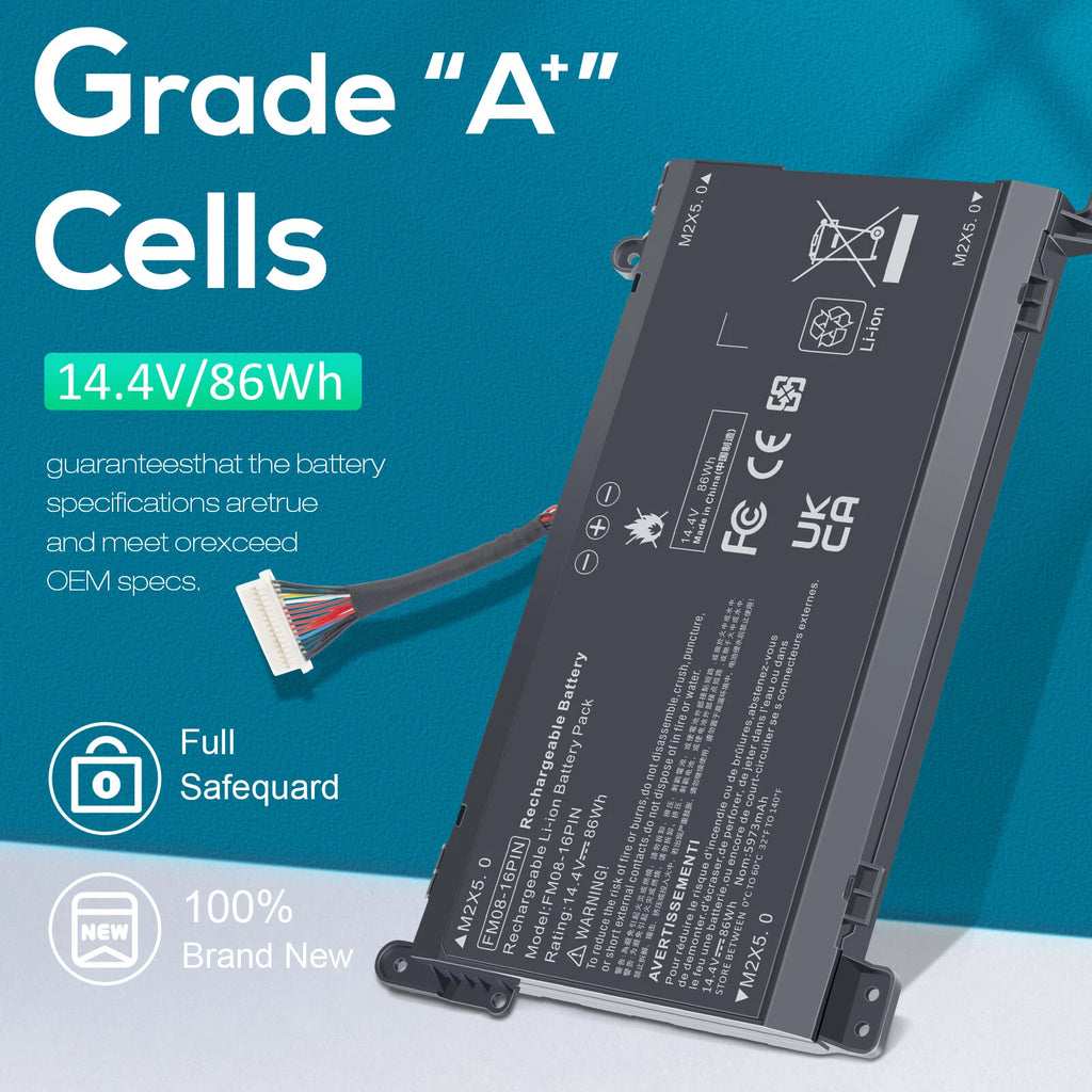 FM08 16 Pins Battery for HP Omen 17-AN013TX 17-AN014TX HSTNN-LB8B 922753-421