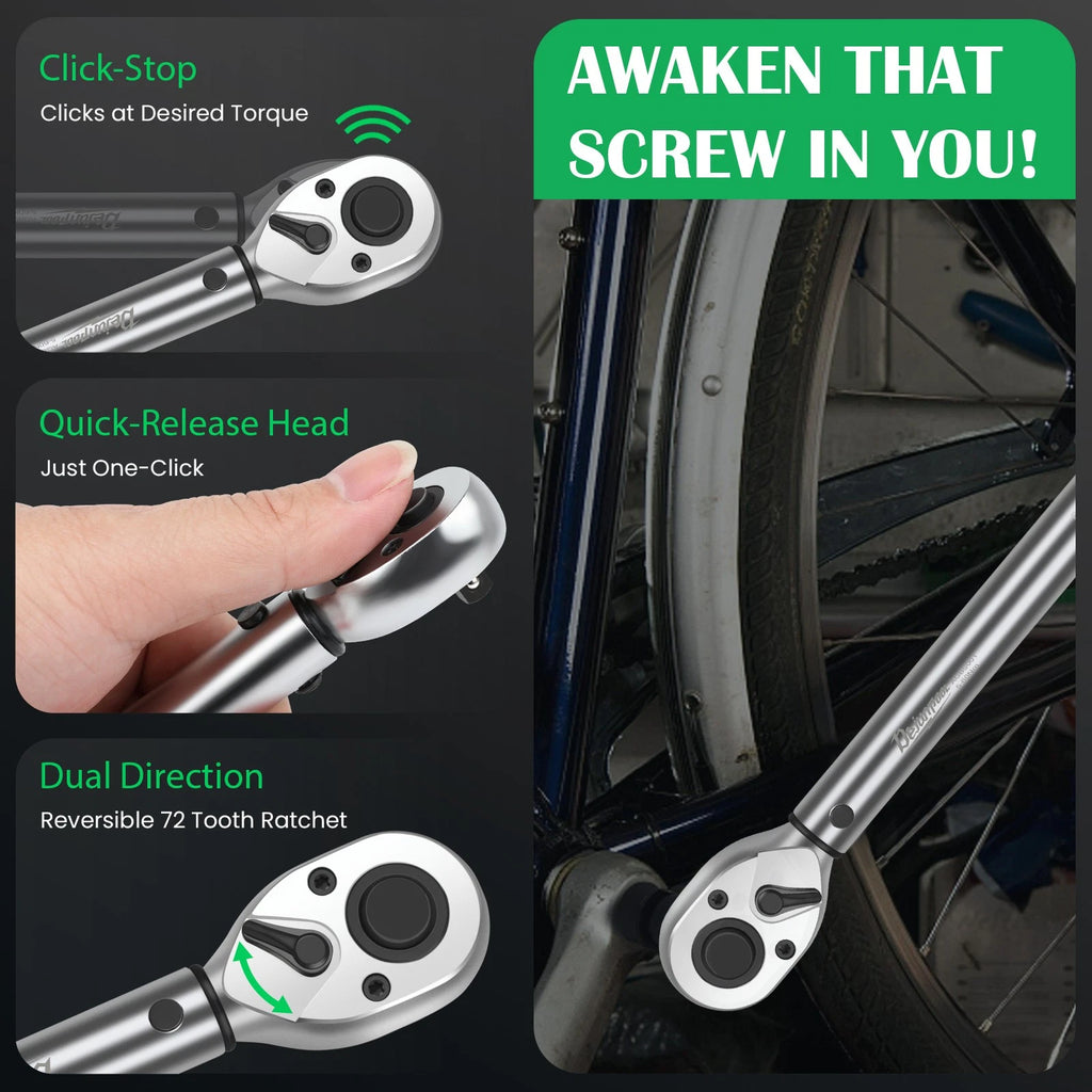 3/8" Drive 5-60Nm torque wrench set 72-Tooth Sockets & Accessories Bike Car