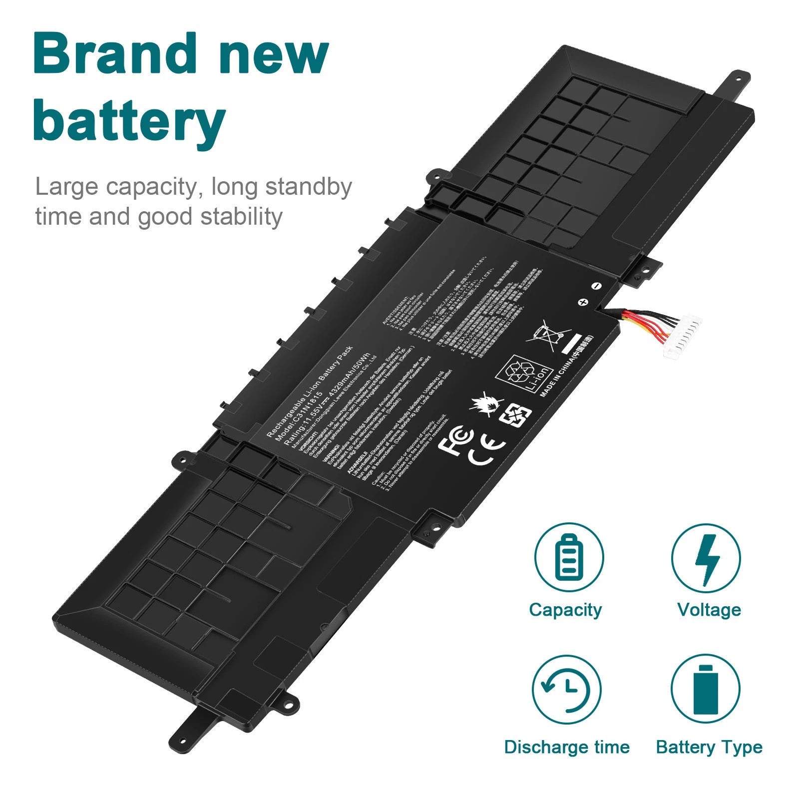 ?C31N1815 Battery For ASUS Zenbook 13 UX333 UX333F UX333FA UX333FAC UX333FN 50Wh