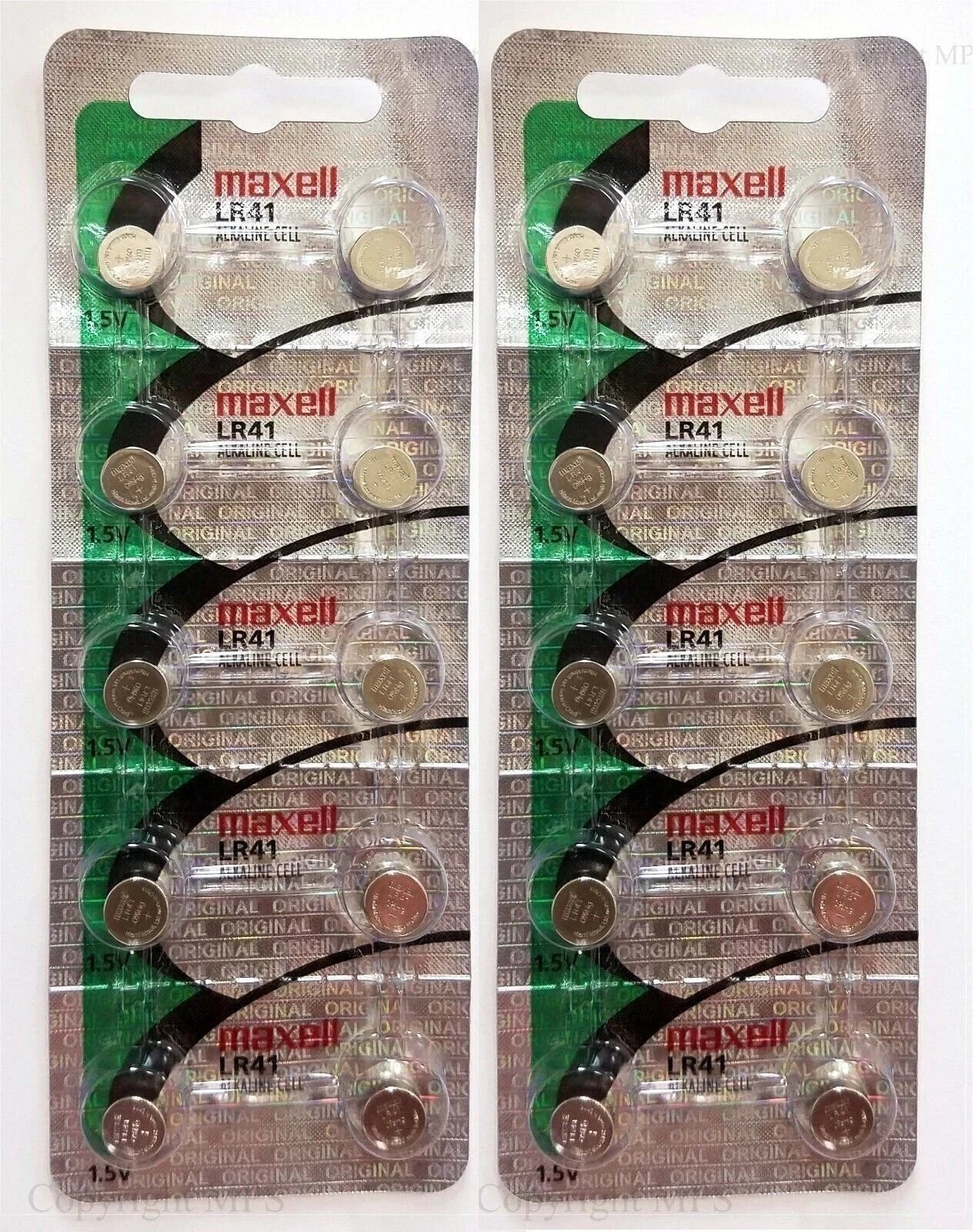 20 Pack Maxell LR41 192 1.5V AG3 Alkaline Button Cell Watch Batteries HOLOGRAM
