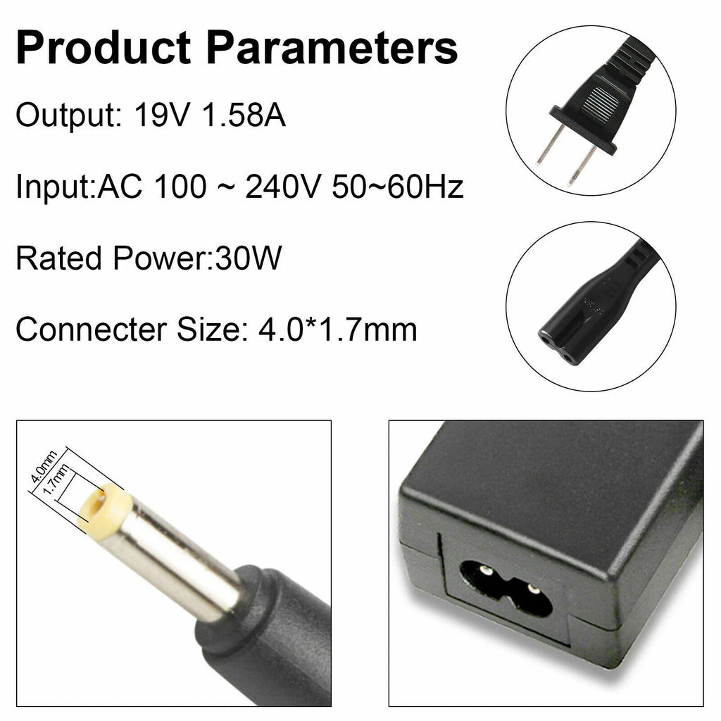 Charger For Lenovo Ideapad 100-15-80MJ0018US, 100S 14' 80R9, 100S-14IBR +US Cord