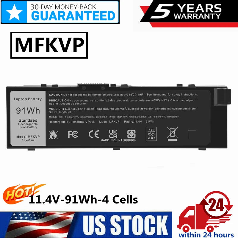 ?MFKVP Battery For Dell Precision 15 7510 7520 17 7710 7720 M7510 M7710 1G9VM