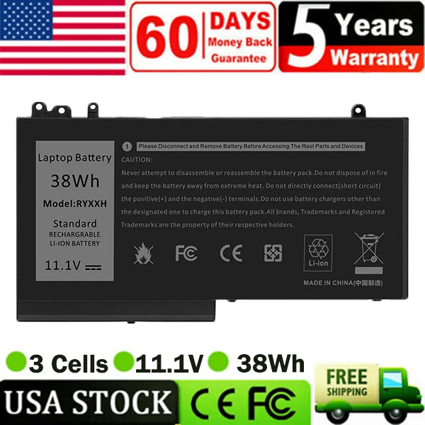 RYXXH Battery For Dell Latitude E5250 E3150 E3550 E5450 E5550 3150 3160 38Wh