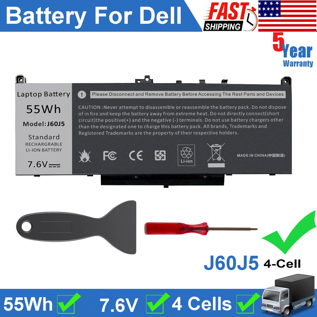 J60J5 Battery For Dell Latitude E7270 E7470 Series Laptop R1V85 451-BBSX 451 US