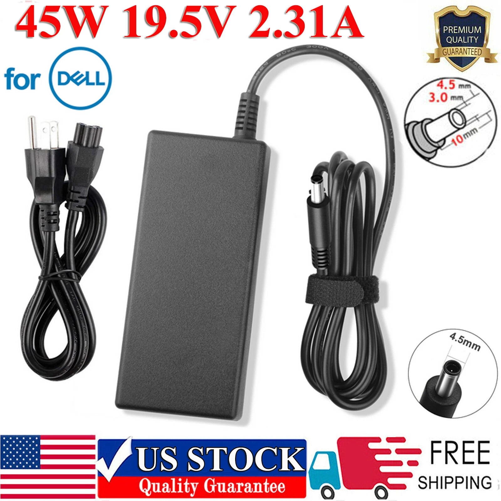 45W AC Power Adapter Charger for Dell Inspiron 11 13 14 15 3000 5000 7000 Series