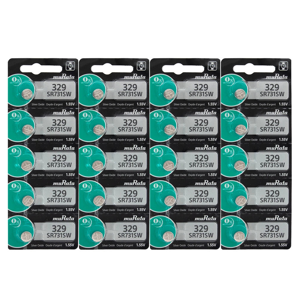 Murata 329 (SR731SW) 1.55V Silver Oxide Battery (20 Pack)