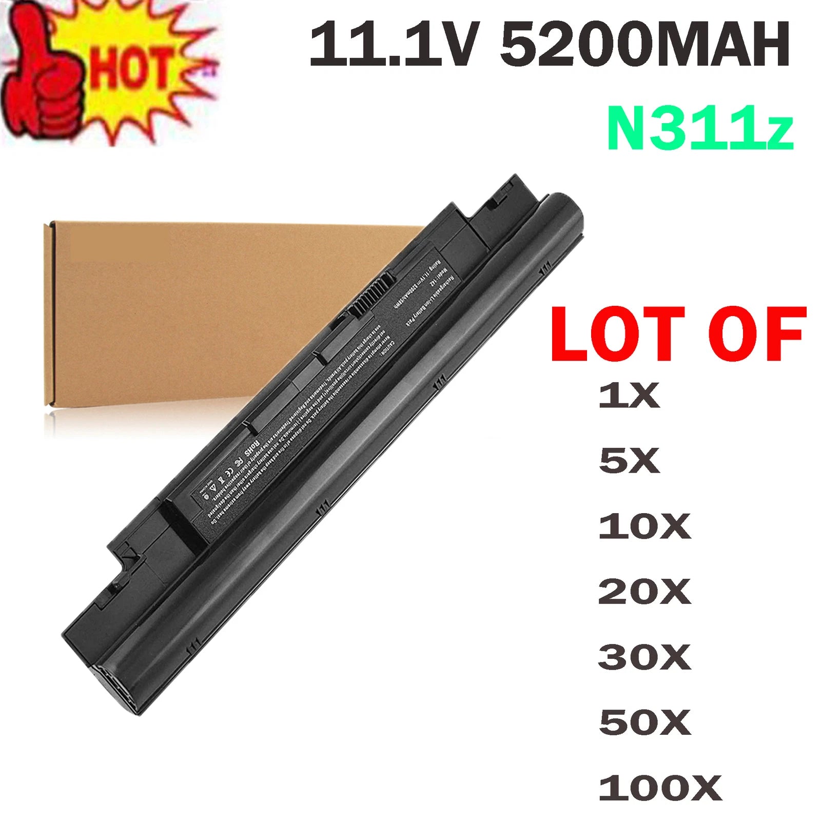 ??LOT OF N311z 268X5 Battery For Dell Inspiron N13z N411z N14z H2XW1 Vostro V131