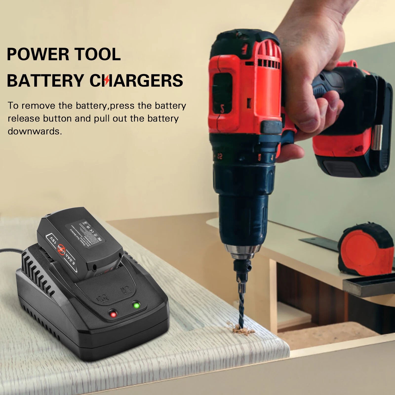 Battery Charger For Bosch 18V BAT609 BAT621 BAT611 BAT612 BAT618 BAT618G USA